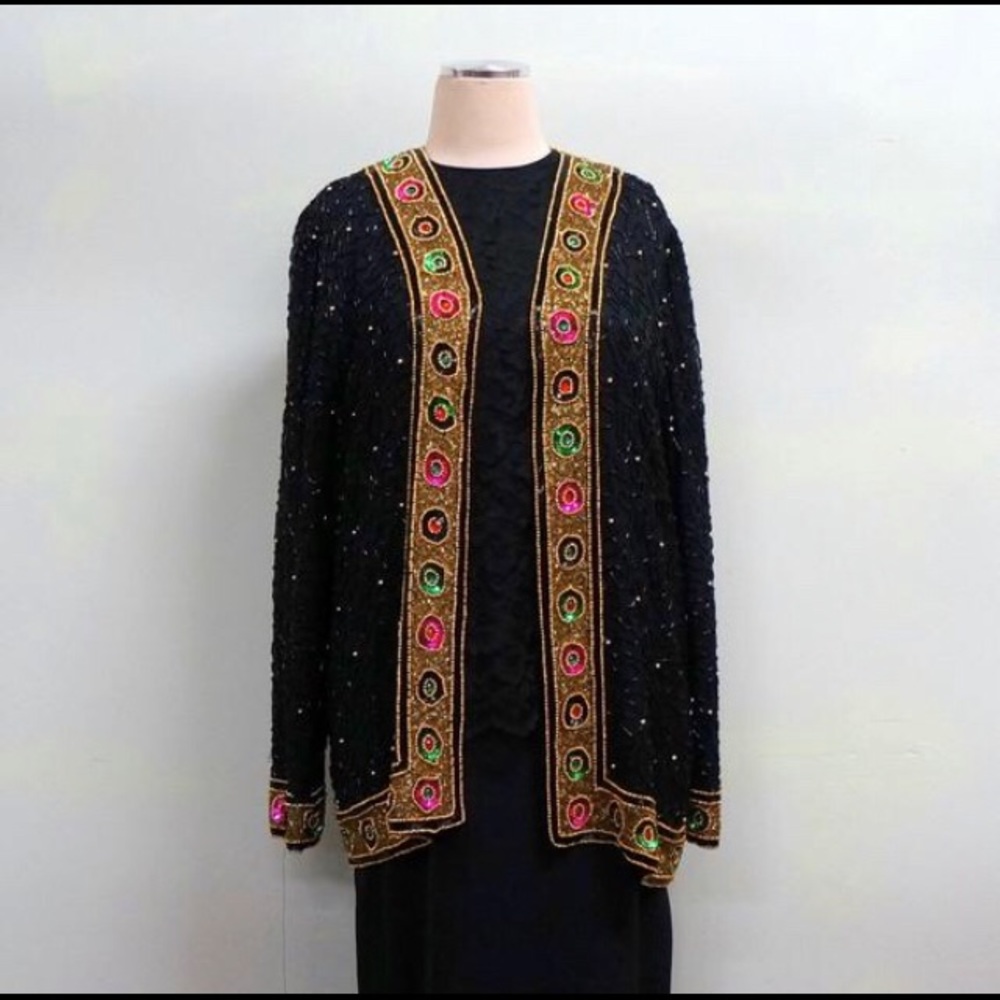 Tan-Chho Beaded Trophy Jacket Formal Statement NYE